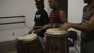 Candomble quotOgunquot drum lesson drum class dance and song class Bahia Brazil wmaster Bira [upl. by Verney675]