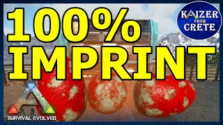 How to get 100 imprint with 1 care For all dinos  Server Settings ARK Survival Evolved [upl. by Kinzer434]