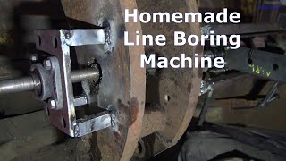 LINE BORING an old Scraper  BORE REPAIR Earth Mover RETROMOD [upl. by Heydon]