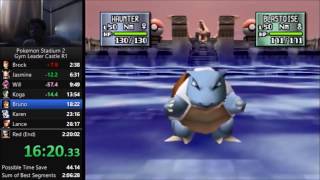 Pokemon Stadium 2  Gym Leader Castle Round 1 Speedrun in 21357 [upl. by Eudora]