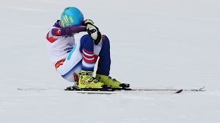 Martin France 2nd run  Mens super combined standing  Alpine skiing  Sochi 2014 Paralympics [upl. by Yerrok]