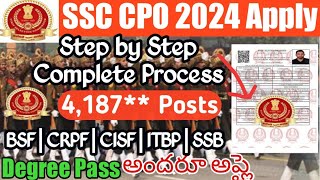 SSC CPO 2024 Apply TeluguSSC CPO SI Apply Online 2024 Telugu Delhi PoliceHow to apply SSC CAPF SI [upl. by Arrat261]