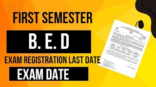 First semester b ed exam registration and exam date update kerala university asmedia [upl. by Enneles]