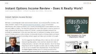 Instant Options Income Review Examines Bill Poulos Options Trading Program [upl. by Eerdna853]