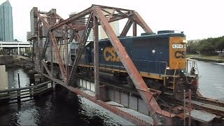 CSX Train Crosses Historic Drawbridge Then Raises After [upl. by Dupuy451]