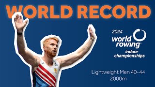 WORLD RECORD  2024 World Rowing Indoor Championships  Lightweight Mens 4044 2000m [upl. by Lowrance615]