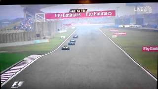 Last lap ham vs vettel shanghai 2013 [upl. by Eerolam]