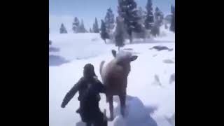 aggressively punching a cow in red dead redemption 2 [upl. by Fruma]