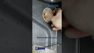 How to Replace Whirlpool Oven Lamp shorts hnkparts [upl. by Ellerrehs526]