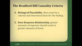 Determining Causality A Review of the Bradford Hill Criteria [upl. by Neelia]