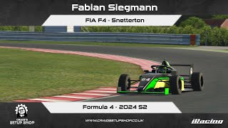 iRacing  24S2  FIA F4  Formula 4  Snetterton  FS [upl. by Akihsan]