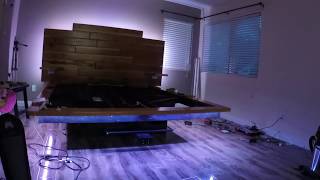 DIY FLOATING BED FRAME AND UNDER BED TV LIFT [upl. by Ahsilac559]