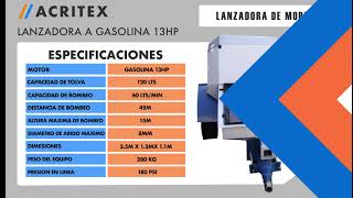 Maquina lanzadora de mortero Acritex 13HP [upl. by Gaston]