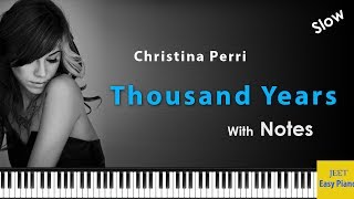 Easy piano songs for beginners  Christina Perri Thousand Years [upl. by Elokcin]