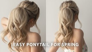 How To Voluminous Easy Ponytail Hair Tutorial 👰‍♀️ Perfect Prom Bridal Wedding Hairstyle [upl. by Ecnerwaled900]