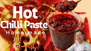 How to made Chinese chilli paste  chinese chilli paste kaise banay ghar pe  hot chilli paste🥵 [upl. by Klemens]