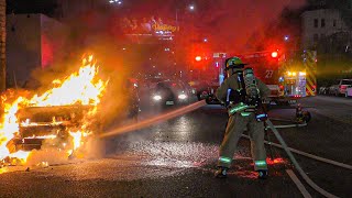 LAFD Engine 27 Van Fire Hollywood [upl. by Eymaj]