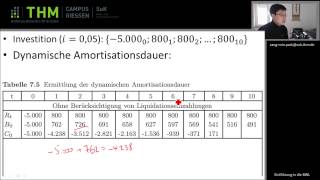 Wiwi 05 Zahlenbeispiel Dynamische Amortisation [upl. by Jacqueline]