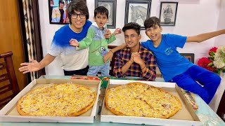 Large Pizza Eating Challenge with Brothers 😍 [upl. by Nide843]