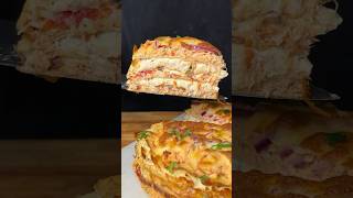 TORRE DE PANQUEQUES con POLLO y QUESO Receta shorts recetasconpollo recetastiktok recetafacil [upl. by Mathew]