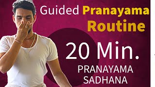 20 MIN PRANAYAMA  DAILY PRANAYAMA SEQUENCE  ​⁠PrashantjYoga [upl. by Berhley]