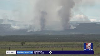 Bucktail Fire at almost 4000 acres  heading away from town [upl. by Durrett]