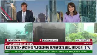 Recortes en subsidios al boleto de transporte en el interior lo confirmó el Gobierno [upl. by Bruns872]