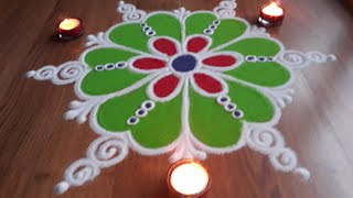 Simple  Easy and Quick freehand Rangoli designs with colours Rangoli Designs by Shital Daga [upl. by Corty]