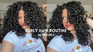 CURLY HAIR ROUTINE ⭐ 3a3b curls products styling tips tricks [upl. by Ranee]