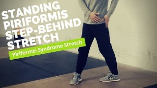 Standing StepBehind Piriformis Stretch For Piriformis Syndrome and Sciatica [upl. by Anitsej]