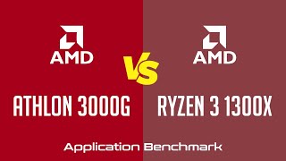 AMD Athlon 3000G vs AMD Ryzen 3 1300X  Application Benchmark [upl. by Cosme790]