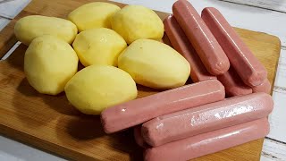 VOCÊ VAI ADORAR ESSA RECEITA COM BATATA E SALSICHA Receita simples fácil de fazer e deliciosa [upl. by Pizor620]