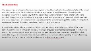 Interpretation of Statutes M6 Interpretation of Statutes affecting the Court Jurisdiction [upl. by Trainer]