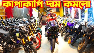 কাপাকাপি দাম কমলো R15M BS7 Honda XMotion R15 V4 Black MT15 V2 BS7 R15M FZS V4  Aliza Mart [upl. by Julie384]