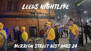 Leeds City Centre Night Life Walk  Best Bars On Merrion Street Northern Quarter  21124 England [upl. by Hyde]