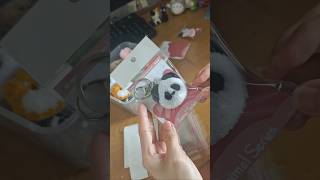 Ganci custom panda 🐼 keychain punchneedle handmade cute custom charm bagcharm viral [upl. by Louella28]