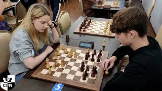 WFM Glittering Goldie 1951 vs M Kopylov 1500 Chess Fight Night CFN Blitz [upl. by Horsey71]