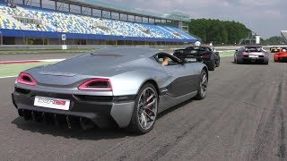 RIMAC CONCEPT ONE on TRACKDAY vs Zenvo TSRS vs Gumpert Apollo vs Koenigsegg Agera ML [upl. by Bussey]