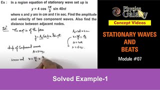 Class 11 Physics  Stationary Waves amp Beats  7 Solved Example1 on Superposition of Waves [upl. by Rambow]