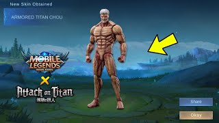 THANK YOU MOONTON ATTACK ON TITAN x MLBB COLLAB IS HERE  CHOU [upl. by Asilrahc813]