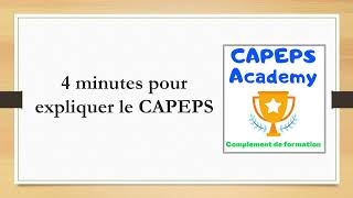 4 minutes pour expliquer le CAPEPS [upl. by Ytisahcal]