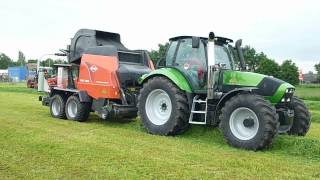 Deutz fahr TTV 620 met kuhn rondebalen pers [upl. by Akimehs]