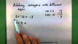 Basic Math  Add integers with different signs [upl. by Evoy324]