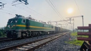 Petrol tanker entering with Beautiful Green WAG  trainvideos  railgate crossing  Gunadala [upl. by Rodrich]