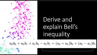 derive and explain Bells inequality 1 [upl. by Baron]