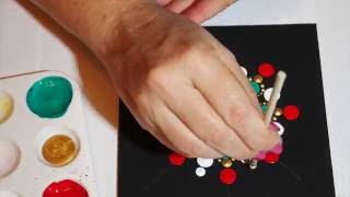 How to paint dot mandalas with Kristin Uhrig 4 Christmas design [upl. by Tnairb]