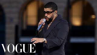 Bad Bunny Performs quotTití Me Preguntóquot quotMonacoquot amp quotVOU 787quot Live at Vogue World Paris  Vogue [upl. by Adnolay]