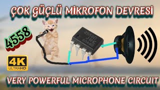 4558D güçlü mikrofon devresi yapımı  very powerful microphone circuit using 4558D  succesful  DIY [upl. by Patrizio]