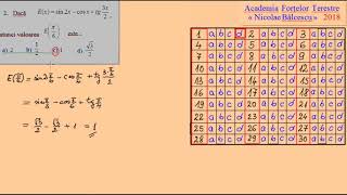 Admitere Academia Fortelor terestre quotNicolae Balcescuquot Matematica 2018 [upl. by Lesna]