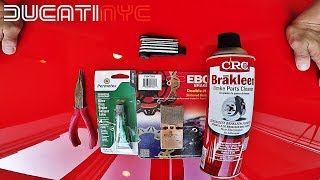 How to Replace Rear Brake Pads on Ducati Monster 620 [upl. by Nedearb642]